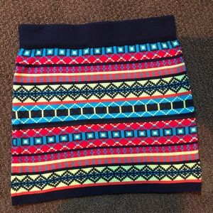 Cute, comfy and colorful sweater skirt.